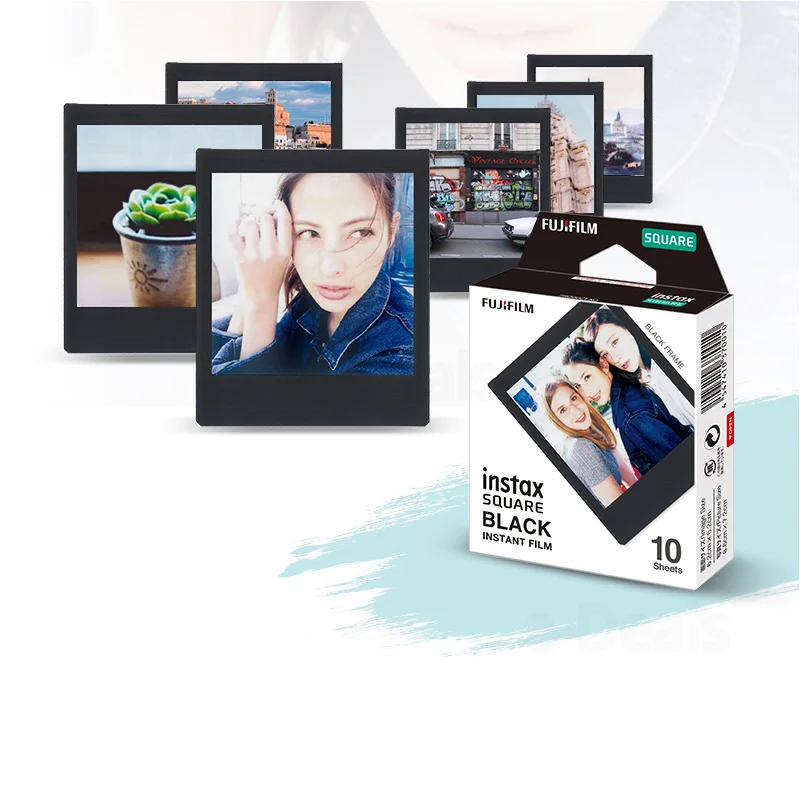 Fujifilm Instax квадратная черная рамка фотобумага (10 100 листов) для мгновенных пленок SQ10