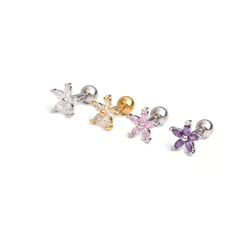 Серьги гвоздики Sellsets для пирсинга изящные украшения прокола козелка ушной