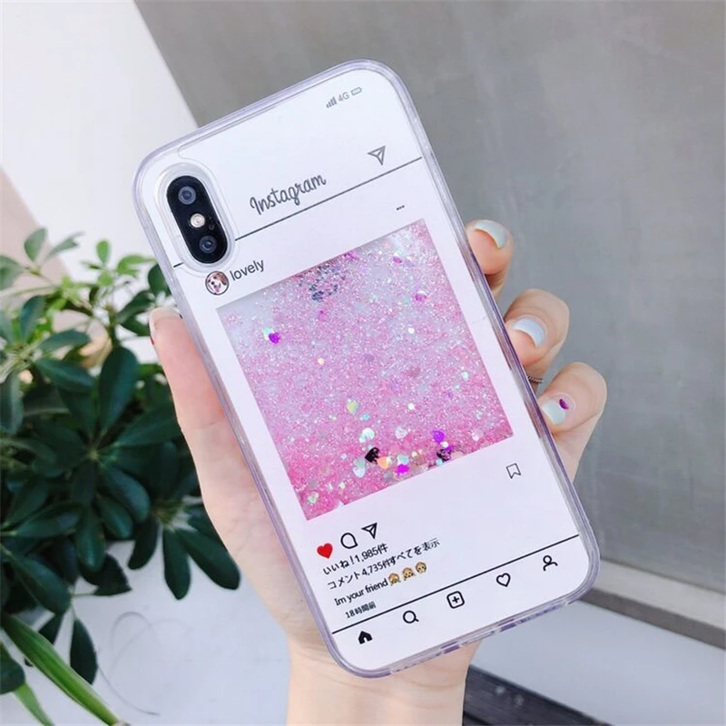 Чехол для iPhone X 6 6S 7 8 Plus Модный чехол девочек чашка кофе жидкий зыбучий песок
