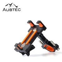 aubtec aluminum bicycle phone holder for 3 5 7 inch smartphone 360 degree rotation support gps bike phone stand mount bracket
