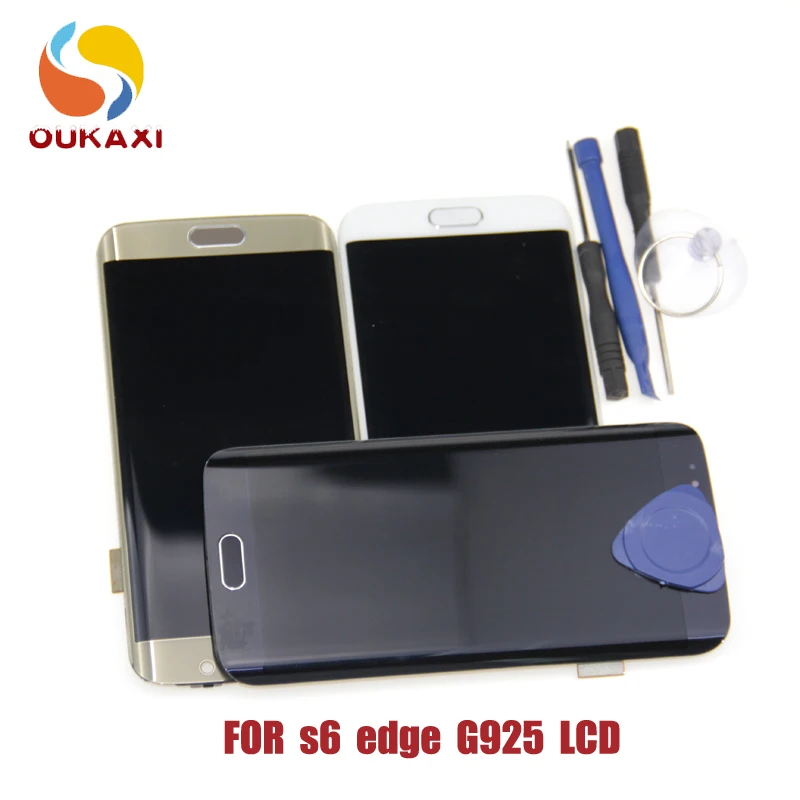 ЖК дисплей с дигитайзером сенсорного экрана для Samsung Galaxy S6 Edge G925 G925F рамкой SAMSUNG