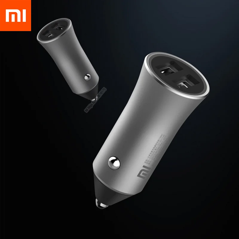Xiaomi Mijia USB Автомобильное зарядное устройство Быстрая зарядка Qualcomm Поддержка 18 Вт Быстрая зарядка/двойной USB умный выход/светильник наконечники 5 В/2,4 А Новинка