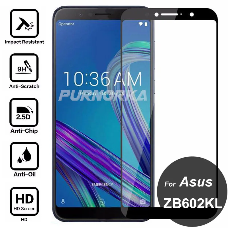 Для Asus ZenFone Max Pro M1 ZB601KL ZB602KL полное покрытие Экран протектор Закаленное Стекло