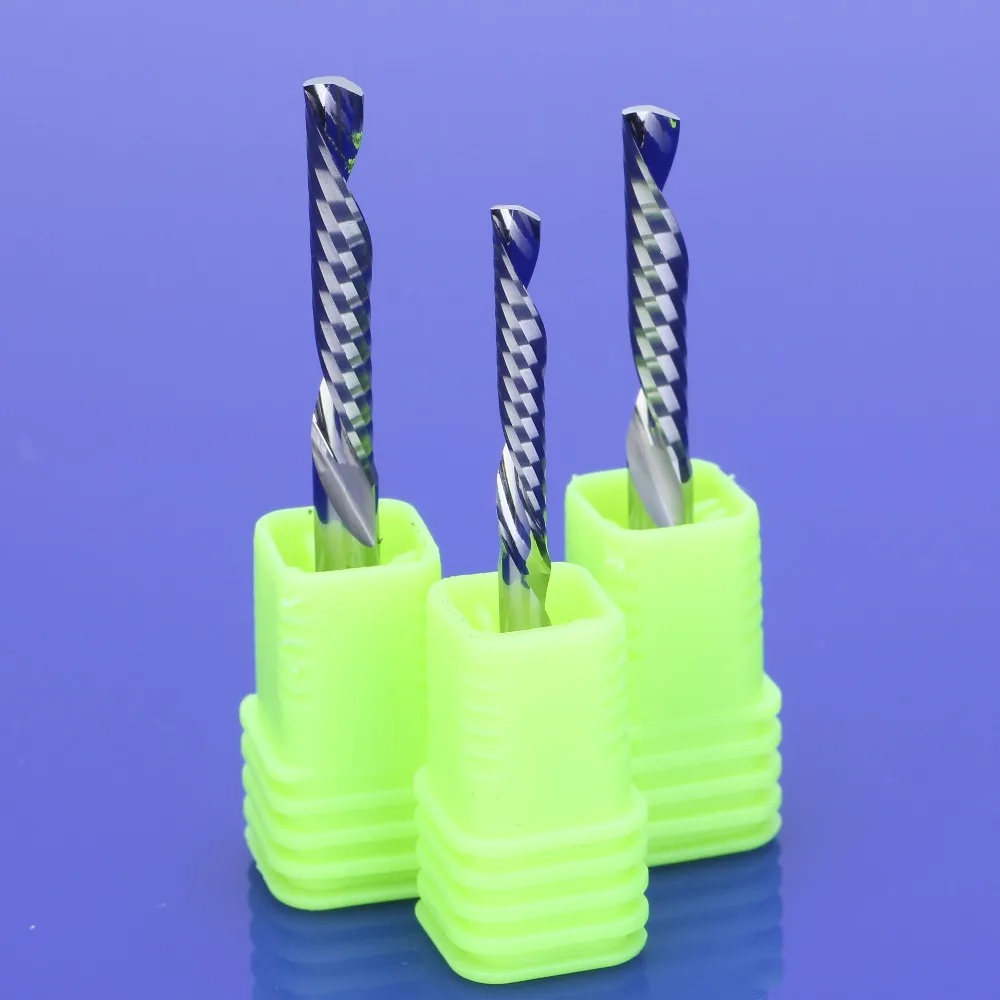 

10Pcs 3.175x12mm left handed down cutting cutter spiral single flute CNC router bits acrylic pcb Pvc