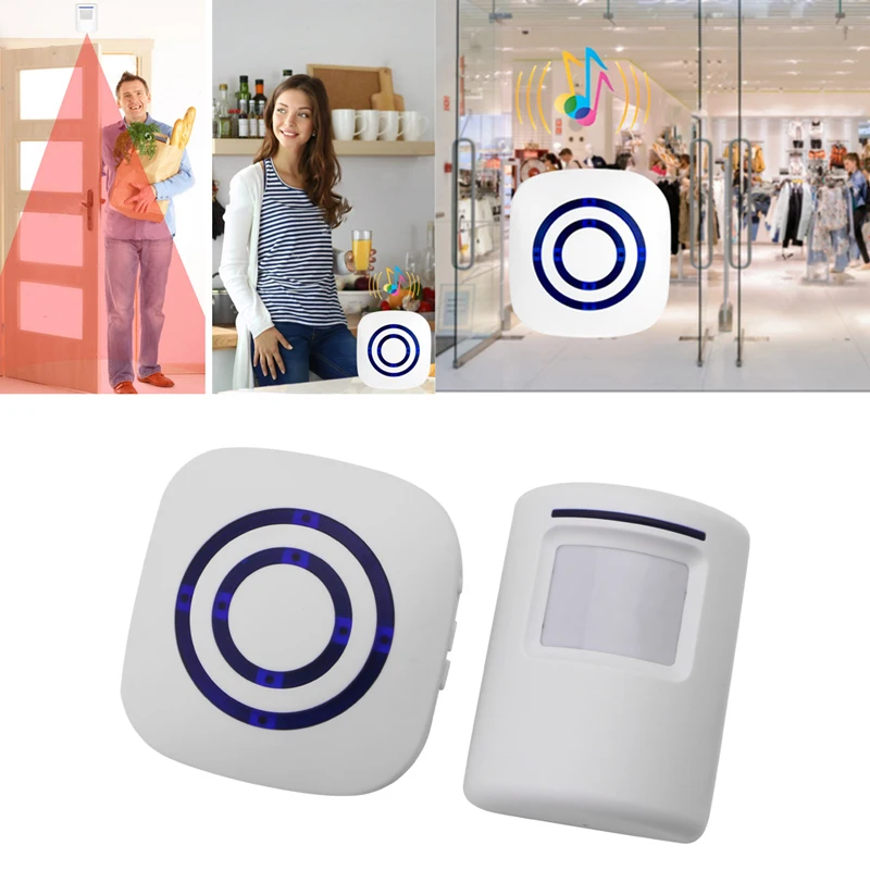 

Wireless Infrared Motion Sensor Door Security Bell Alarm Chime EU/US Plug