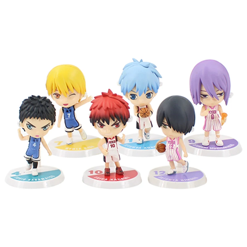 6 шт./компл. аниме Баскетбол куроко Kuroko no Basuke ПВХ движущаяся фигурка tetsuya