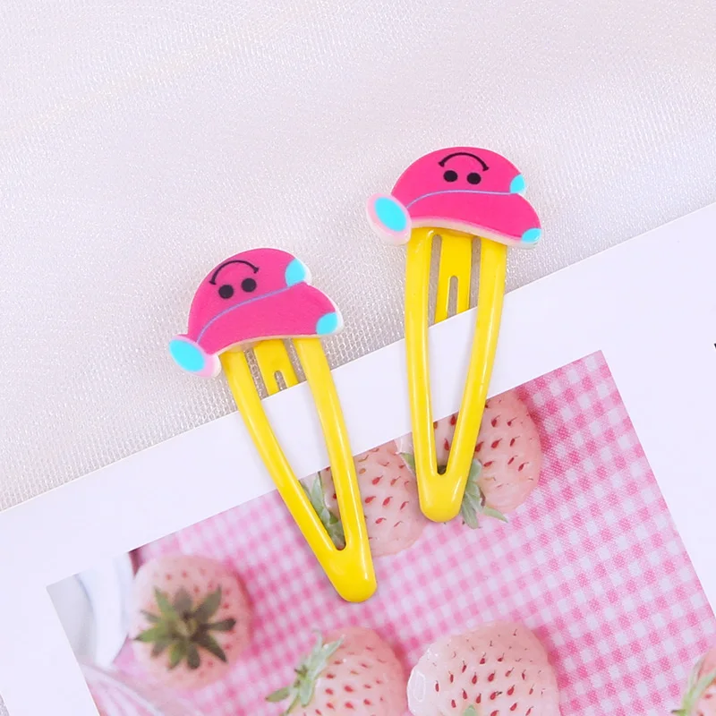 

Daisy Flower Fruit Print Snap Hair Clips Set for Children Girls Baby Women Hair Accessories Cute Color Metal Barrette Hair Pins