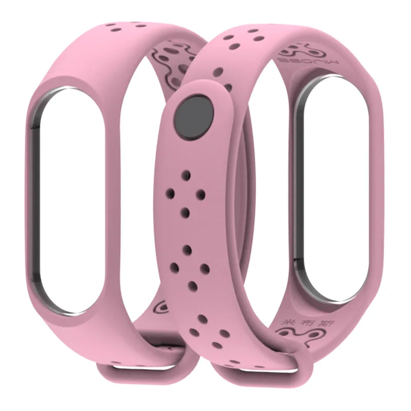 Pink Mi Band 3 4 ремешок браслет на запястье wach xio mi band 3 4 Аксессуары смарт brtacelet спортивный силиконовый ремешок для Xiaomi mi Band 4 3 - Цвет: Pink