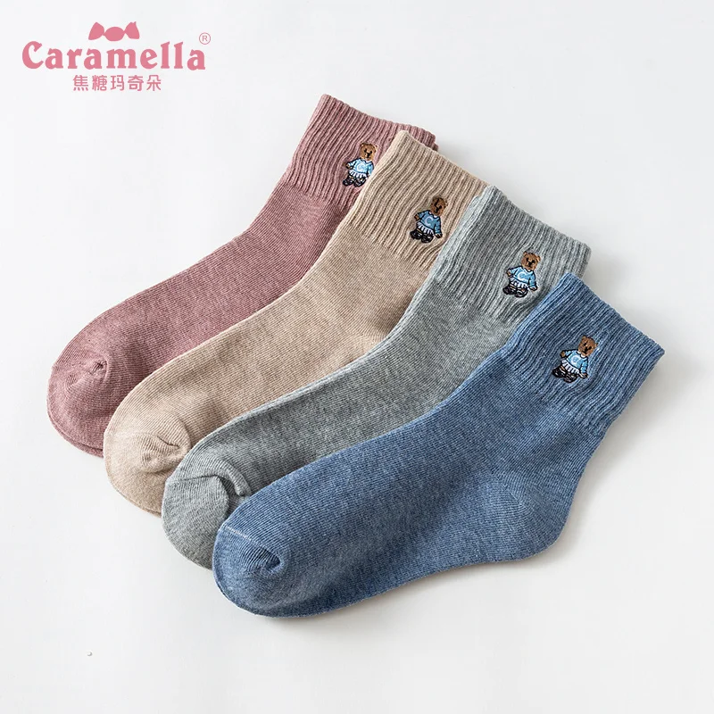 Caramella/4 пар/лот Осенние новые женские носки подарочные высокого качества милые