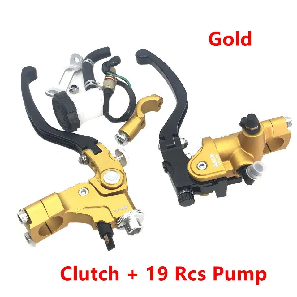 Gold 19 Rcs CNC 1 пара Универсальный 7/" 22 мм Adelin PX-7 левый кабель сцепления и 17,5/19 Rcs правый Гидравлический Главный цилиндр - Цвет: Gold 19 Rcs