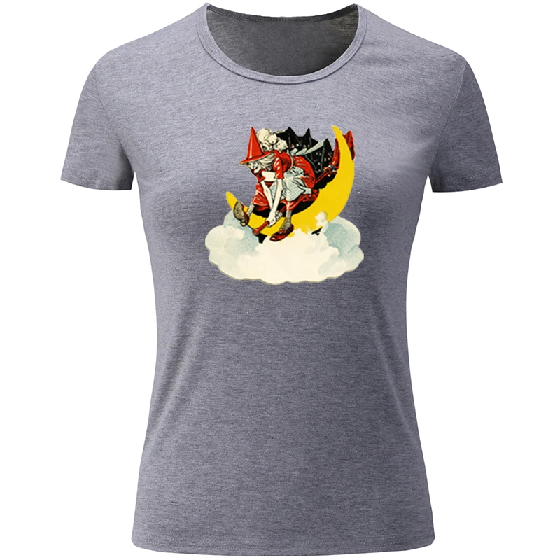 Панк двойной Томагавк Искусство ретро Винтаж Хэллоуин Летающая ведьма Дизайн