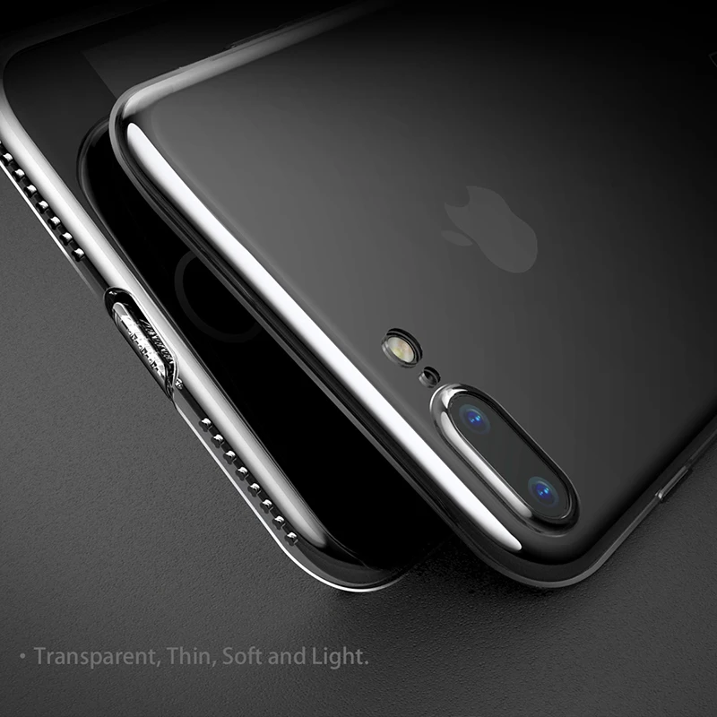 Прозрачный чехол Baseus для iPhone 7 8 Plus мягкий силиконовый из ТПУ Ультратонкий |