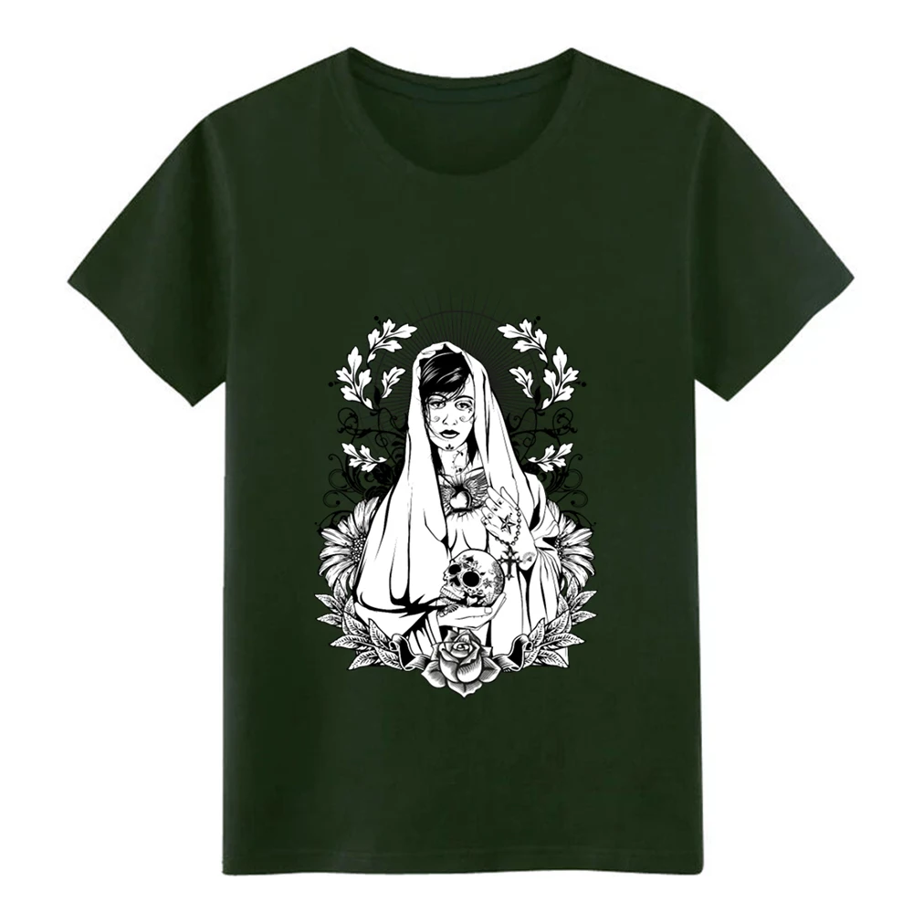 Men's Holy Maria t shirt Print cotton size S-3xl Basic Solid Interesting Comical Spring Trend | Мужская одежда