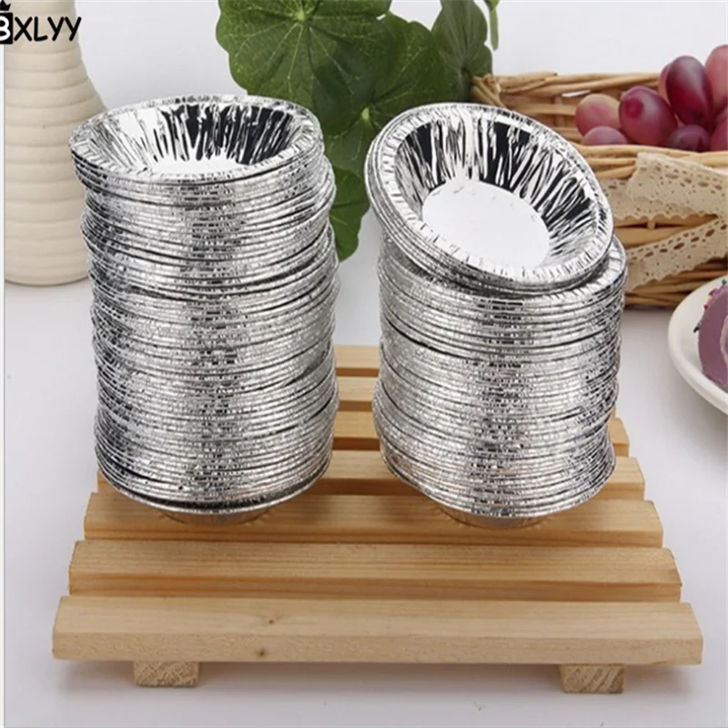 BXLYY100pc одноразовая Оловянная фольга яйцо tart форма круглая алюминиевая фольга португальский яйцо tart нижний инструмент для выпечки кухонный инструмент gadget.7z