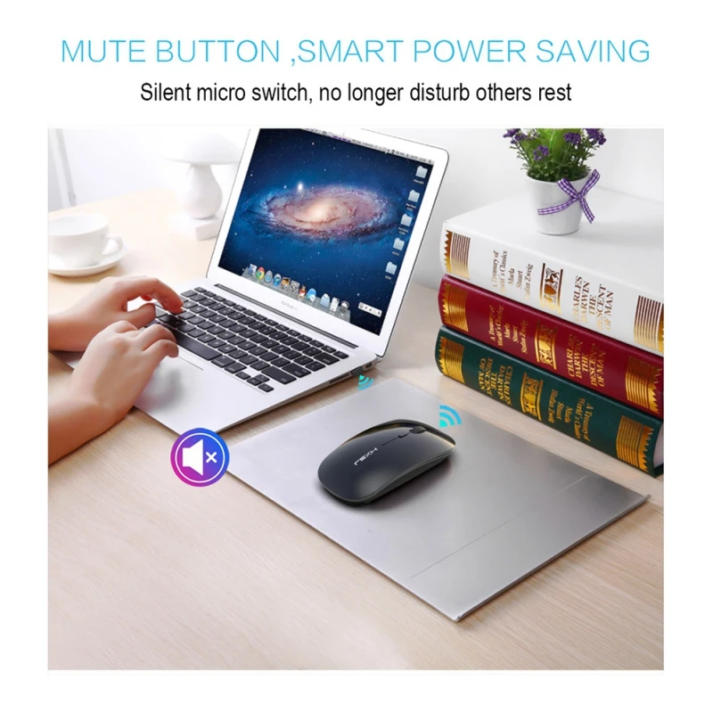 Ultra-thin Optical 2.4GHz Ergonomic Mouse Quiet Wireless Adjustable Rechargeable Quie For Laptop Computer Mice | Компьютеры и офис