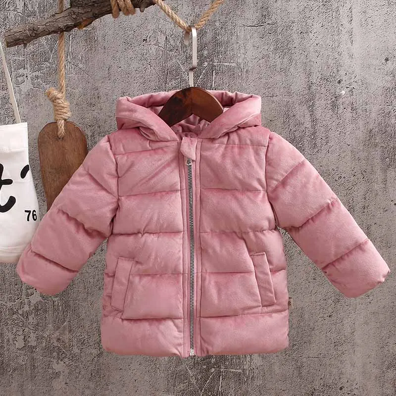 pink Зимнее пальто для девочек куртка с капюшоном в стиле casual теплая парка для детей пальто для мальчиков Костюмы Модная парка для мальчиков, куртка, верхняя одежда BC338 - Цвет: pink