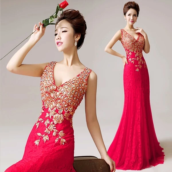 Sexy Deep V Neck Sleeveless Prom Party Dress Royal Blue Long Mermaid Evening Appliqued Elegant Formal Women | Свадьбы и торжества