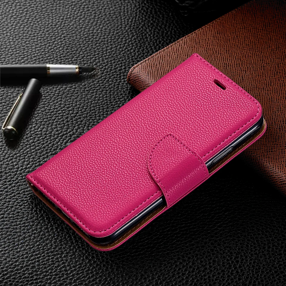 Роскошный чехол-книжка с текстурой личи для iPhone 11 Pro Max, чехол для iPhone XS Max X XR 6 6S 7 8 Plus, чехлы для телефонов