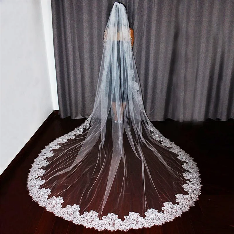 Свадебная фата платье Оптовая и розничная продажа кружевная кромка длина 3 м