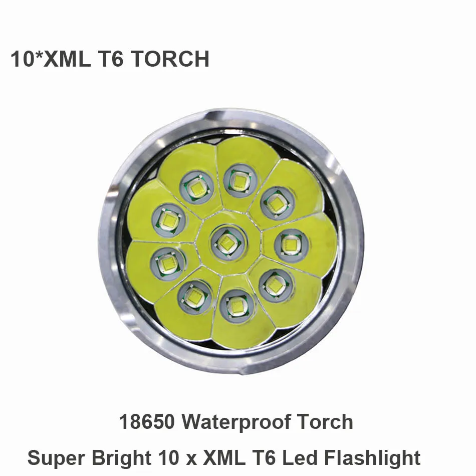 10T6 LED Flashlight KING T6 18650 flashlights waterproof rechargeable Torch Camp Lamp Light Hunting | Лампы и освещение