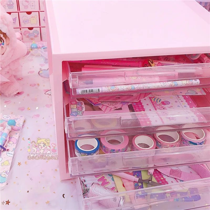 Large Capacity Cosmetic Storage Box Drawer Makeup Dressing Table Rack House Organizer Container Masking Tape Collection |