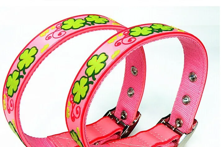 Для Большой Собаки Клевер Pet Ошейник Поводок ПВХ нейлон Кожа Любимчика Продукта