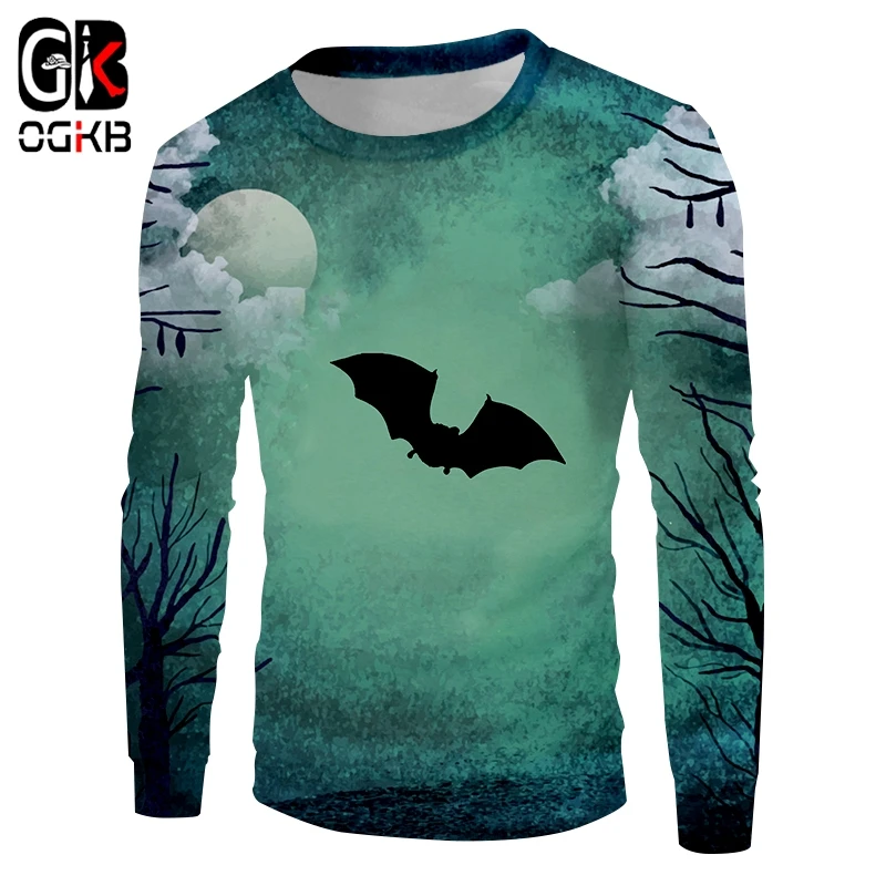 OGKB мужской новый пуловер с изображением белого облака Мун 3D Печатный свирепый