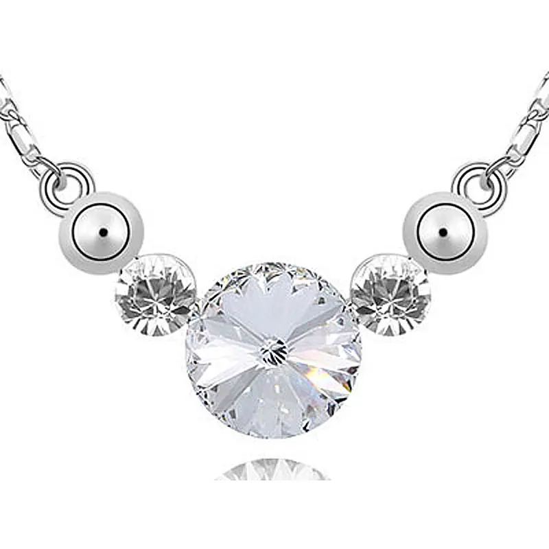 Ожерелье из австрийских кристаллов CSN367 с изображением павлина звезды 7 цветов