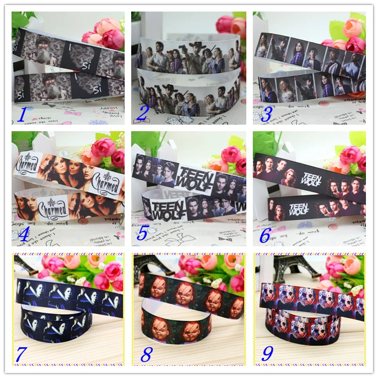 

7/8'' Free Shipping Series Monster Printed Grosgrain Ribbon Material Headwear Party Decoration Diy Sewing Craft 22mm S222