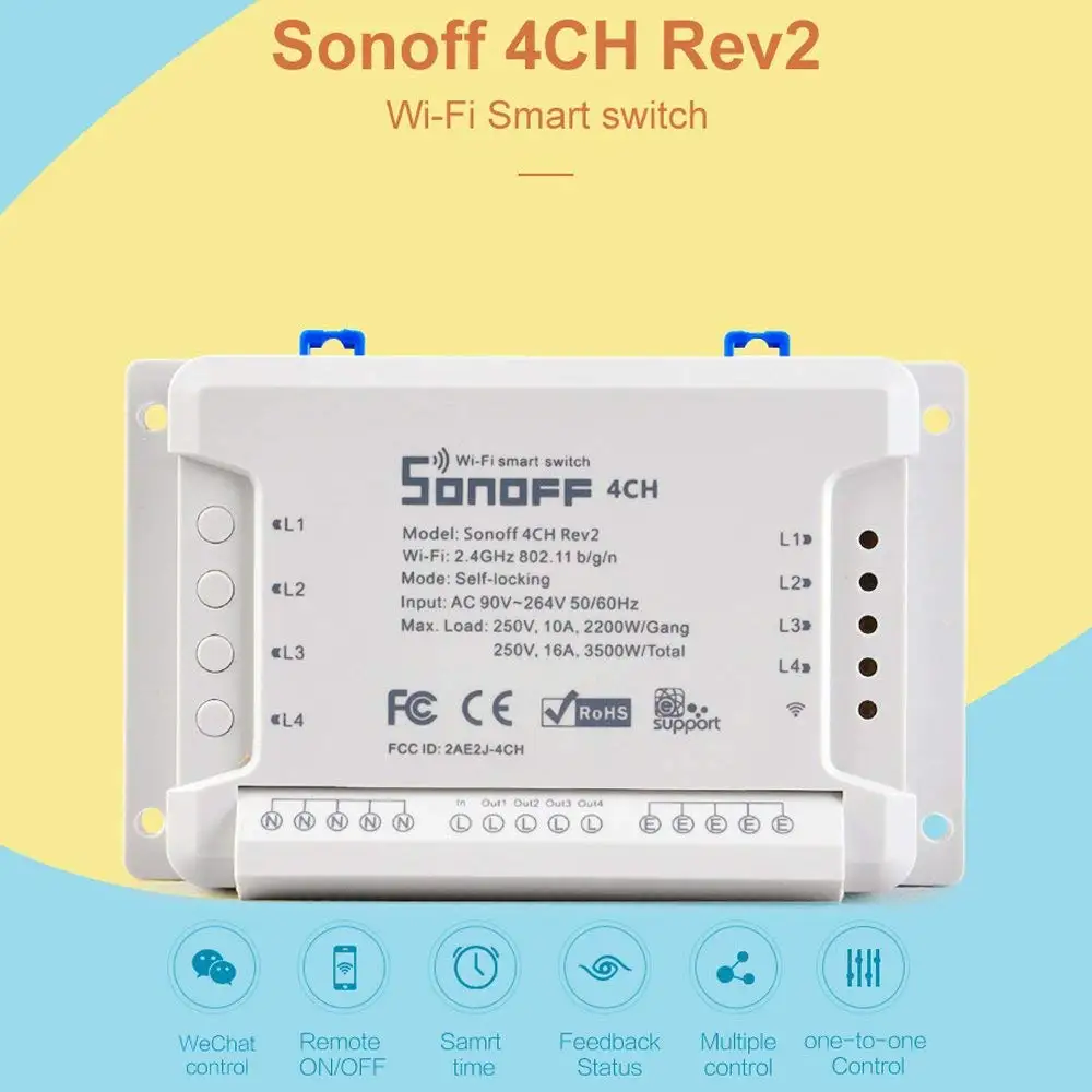 Управление светом 4 канала Wifi Пульт дистанционного управления Переключатель