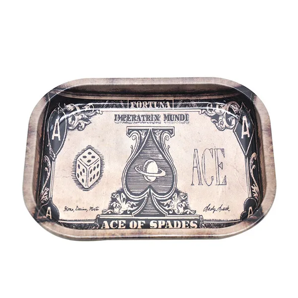 HORNET Metal Tobacco Rolling Tray 17cm*13cm*1.8cm Herb Spice Tobacco Rolling Tray Tobacco Grinder Organizer Tool - Цвет: ACE
