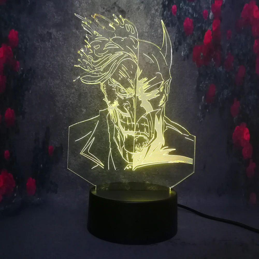 Бесплатная доставка 3D клоун Бэтмен ночник светодиодный Usb пульт дистанционного