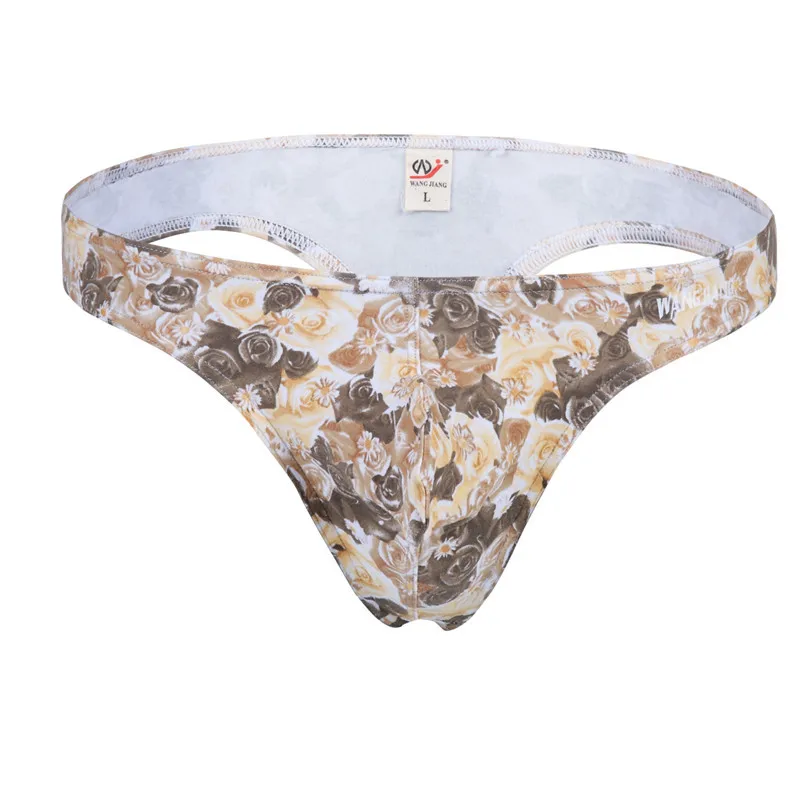 1PCS WJ Brand Cotton Thong Men Sexy Underwear Personalized Printed Penis Pouch G-string Plus Size S/M/L/XL |