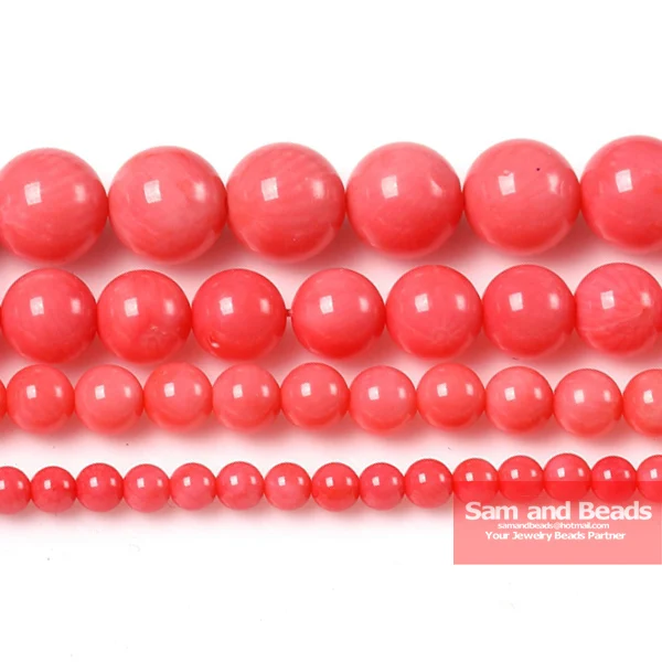 Круглые бусины розового и кораллового цвета 4 6 8 10 12 14 мм размер 16 дюймов