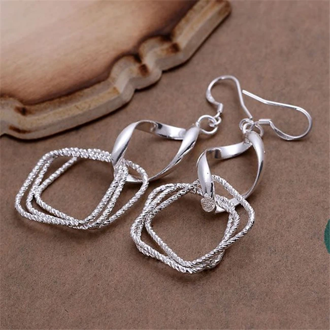 Серьги E222 с серебряным покрытием для женщин опт бесплатная доставка | Украшения и