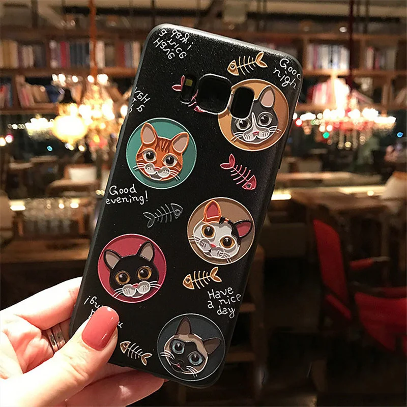 5maohei 3D рельеф Камера чехол для samsung Galaxy S10 S10E S8 S9 S7 край M20 M10 J4 J6 плюс A9 A8 A7 Note 8 9 A30 A50 A70 TPU Защитный чехол - Цвет: 5maohei