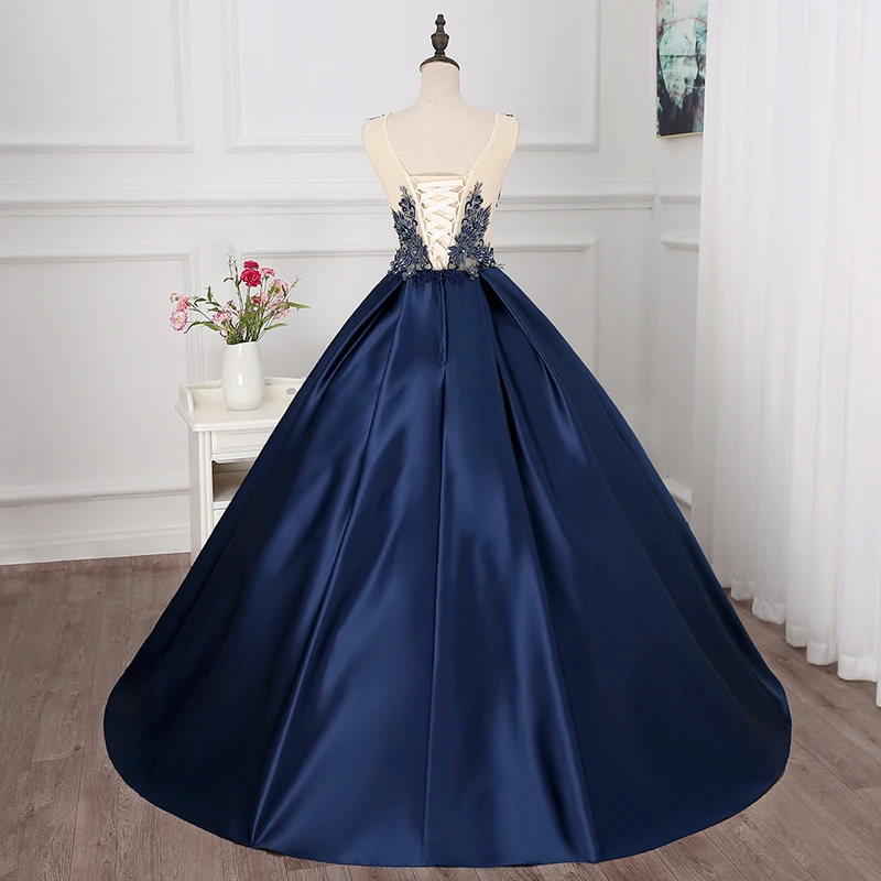 SSYFashion Новое Элегантное Длинное атласное вечернее платье невесты банкет темно