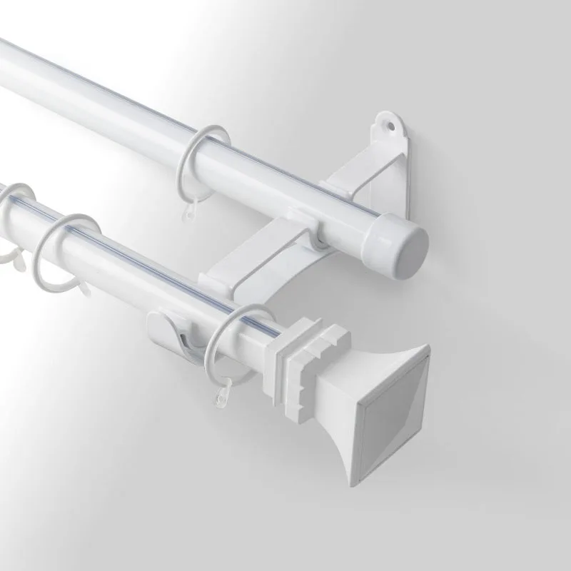 double rod 10 Алюминиевый сплав карниз Римский полюс Белый Черный карниз для занавесок для гостиной без ржавчины высокая твердость Аксессуары для штор - Цвет: double rod 10