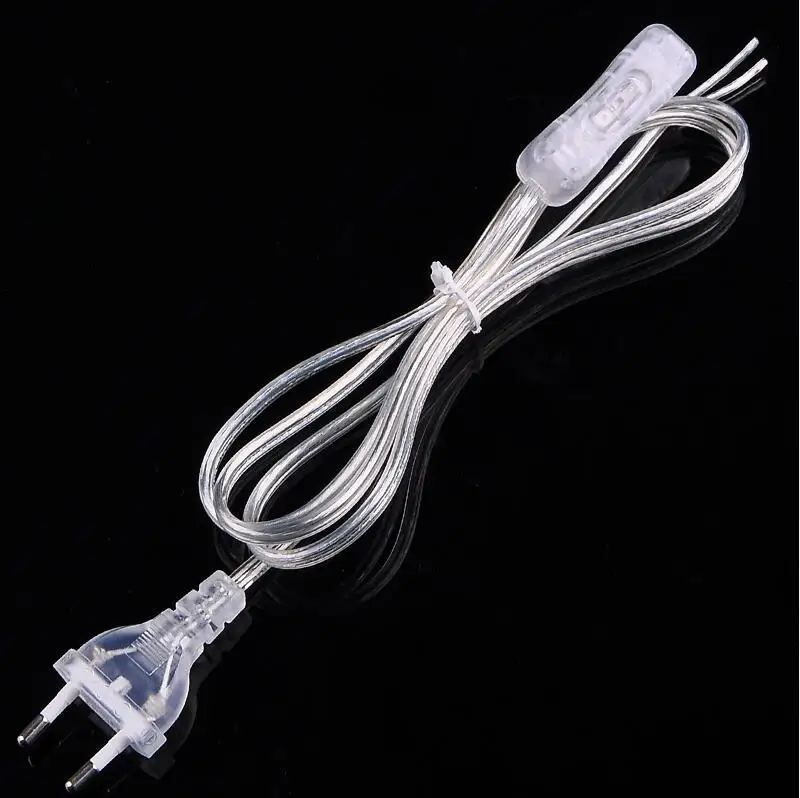transparent EU plug 1,8 м, черный, белый, прозрачный кабель-переключатель, светильник, модулятор, линейный контроллер для настольной настенной лампы, электрический провод - Цвет: transparent EU plug