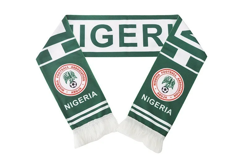 NIGERIA Бельгийский шарф для фанатов футбола, Ливерпуль, Барселона, Мадрид, Челси, Манчестера, Арсенала, шарф для фанатов Кубка мира, Бразилия, шарф на заказ - Цвет: NIGERIA