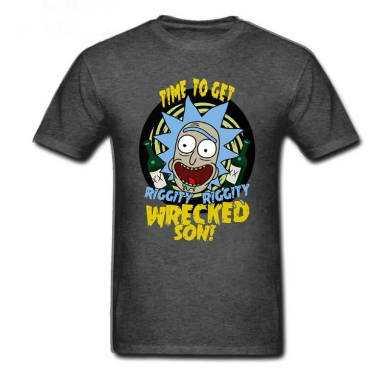 Новая мода 2019 Ретро для мужчин футболка аниме Camisetas время чтобы получить Riggity