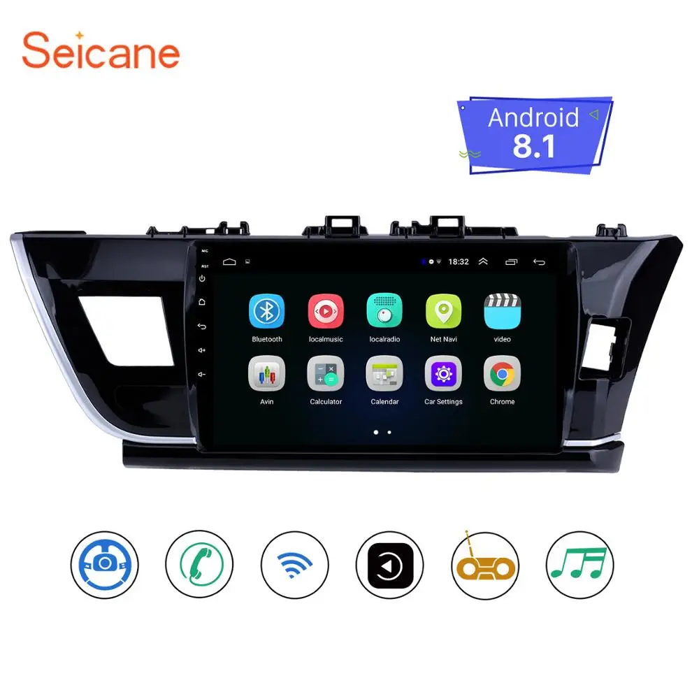 Seicane Android 8,1 Автомобильный gps Navi мультимедийный плеер для Toyota Corolla правый высокий привод радио Поддержка Камера заднего вида 1080P