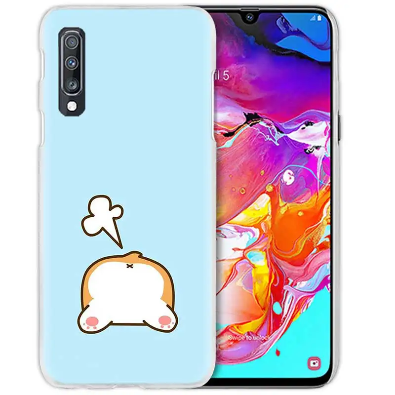 03 Кавайный чехол для samsung Galaxy A50 A70 A20e A40 A30 A20 A10 A8 A6 Plus A9 A7 жесткий прозрачный чехол для телефона из ПК с котом корги и собакой - Цвет: 03