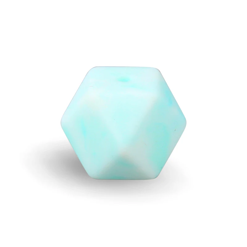 L-Green Marble Keep& Grow 14 мм 10 штук силиконовые шестигранные шарики пищевой силиконовый для детей для прорезывания зубов бусины жевательная соска цепи Детские трофеи - Цвет: L-Green Marble