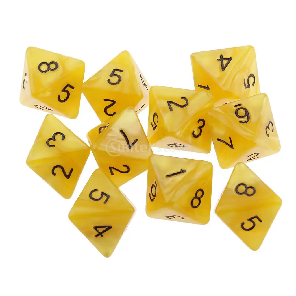 

10pcs 8 Sided Dice D8 Polyhedral Dice for Dungeons and Dragons Table Games