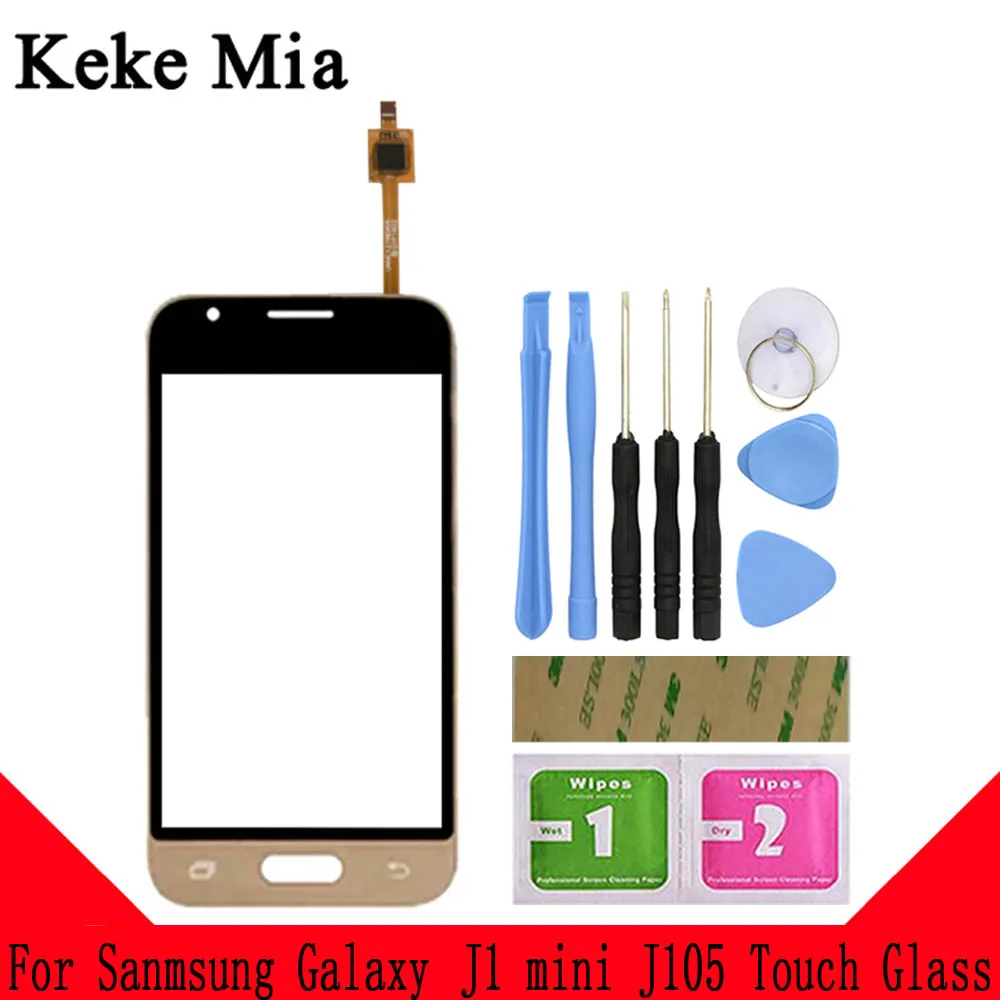 Gold With Tools Keke Миа 4," сенсорный экран для samsung Galaxy J1 mini J105 J105H J105F J105B J105M SM-J105F дигитайзер стеклянная панель - Цвет: Gold With Tools