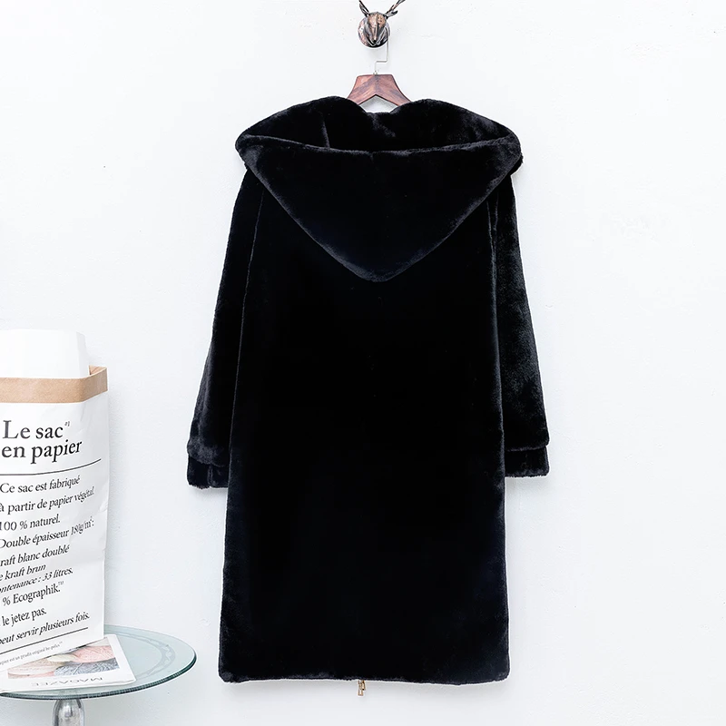 Зимнее женское длинное пальто из искусственного меха теплая куртка Женское