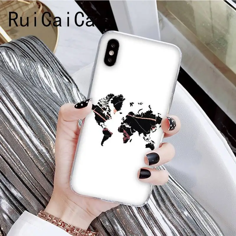 Чехол для телефона RuiCaiCa с картой мира iPhone 5 5Sx 6 7 7plus 8 8Plus X XS MAX XR 11 11pro 11promax|Бамперы| |