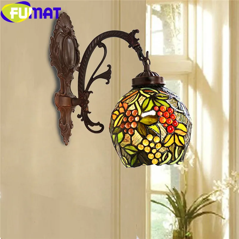 Настенный светильник FUMAT в стиле Тиффани настенный с витражным стеклом