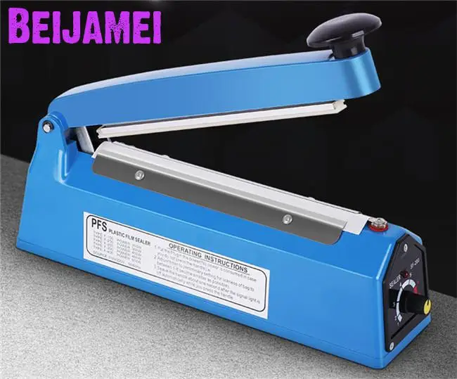 Beijamei Small Food Sealers Packaging Machine Hand Pressure Manual Impulse Heat Sealer Sealing Bag Machine